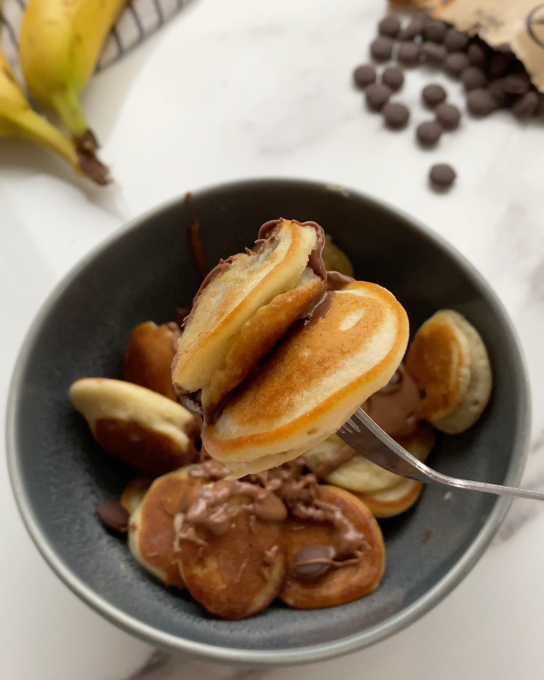 Mini banana pancakes